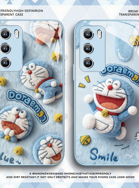 适用华为mate70pro手机壳毛绒哆啦a梦nova14/13可爱pura80叮当猫p60荣耀magic7蓝色400独特300玻璃p50小众x60