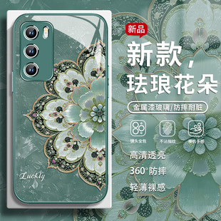 适用华为nova14pro手机壳敦煌风pura70珐琅花朵mate60情侣女款p50荣耀400新中式magic7高级感x60玻璃300国潮