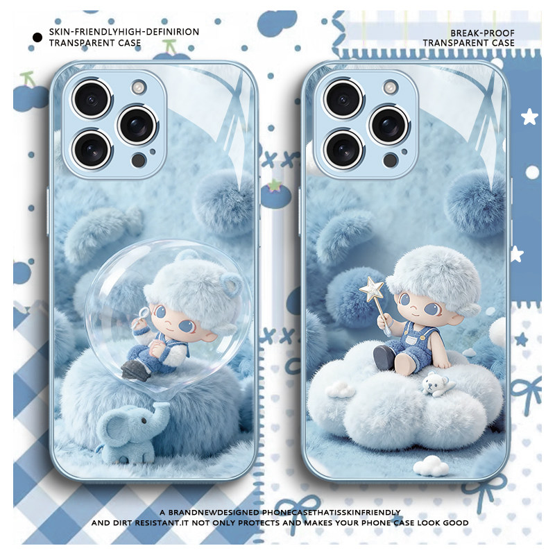 适用苹果17promax手机壳毛绒DIMOO迪莫iPhone16pro网红超火15可爱14泡泡玛特13全包12防摔11保护套xr玻璃女款