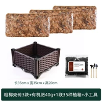 3 куска толстых кирпичей кокосовой оболочки+органические удобрения 30G+1 Union 35 Box+Small Tool