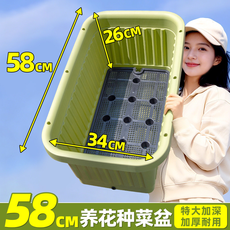 阳台种菜专用盆养花箱花盆自吸水大号庭院家用种植箱户外长方形