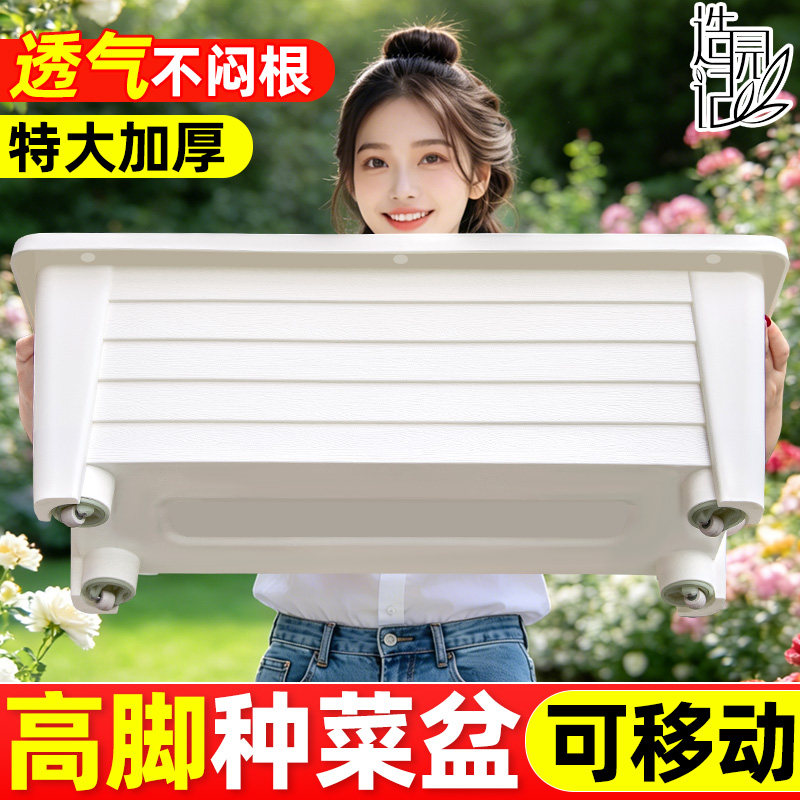 阳台种菜专用箱种菜盆塑料花盆长方形种植箱神器自吸水家用室外