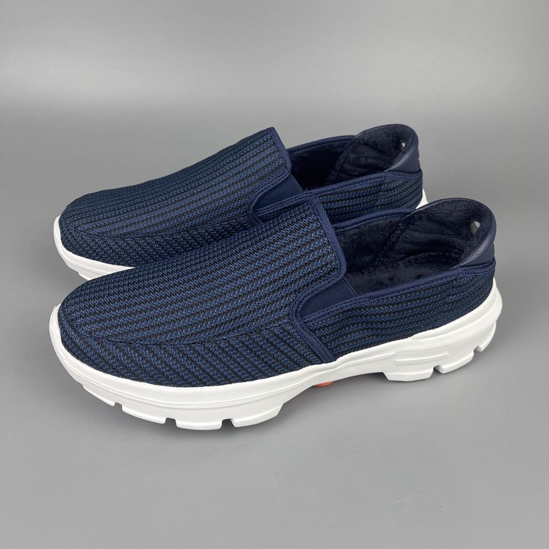 2025冬季加绒保暖爸爸一脚蹬男鞋软底套脚懒人鞋柱子底减震健步鞋