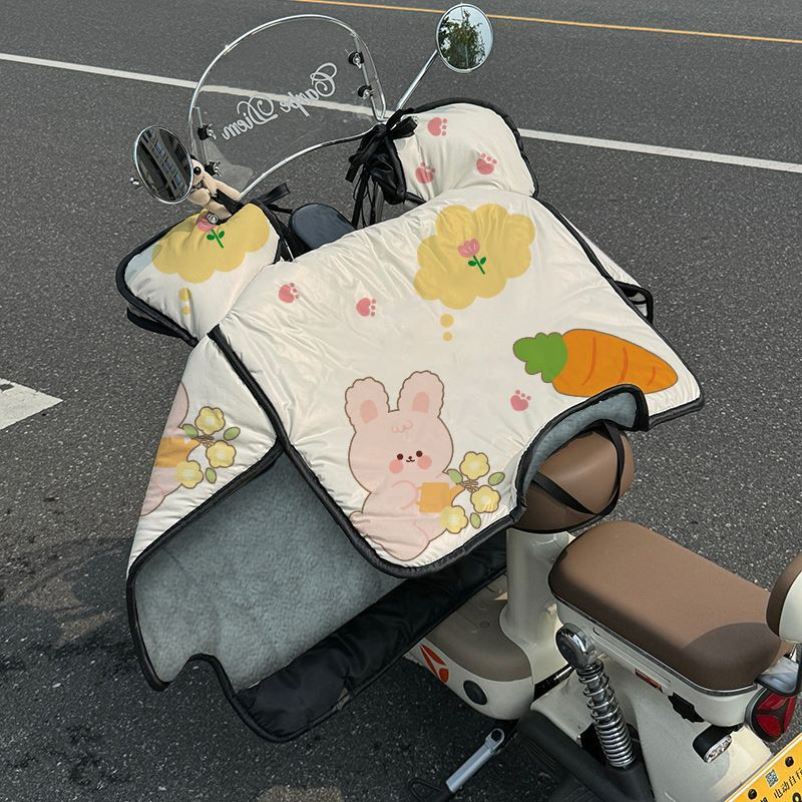 新款仿记忆面料加绒加厚挡风被冬季保暖防风挡雨加大小爱玛电动车