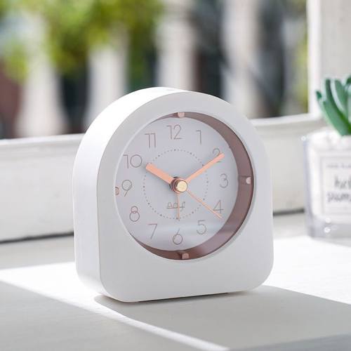 简约闹钟表学生用静音床头闹铃极简女北欧风电子钟夜灯光书桌创意