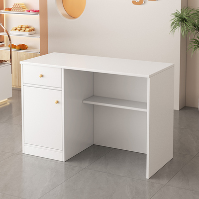 吧台收银台店铺小型柜台商铺简约经济型收银桌带柜子服装店接待台