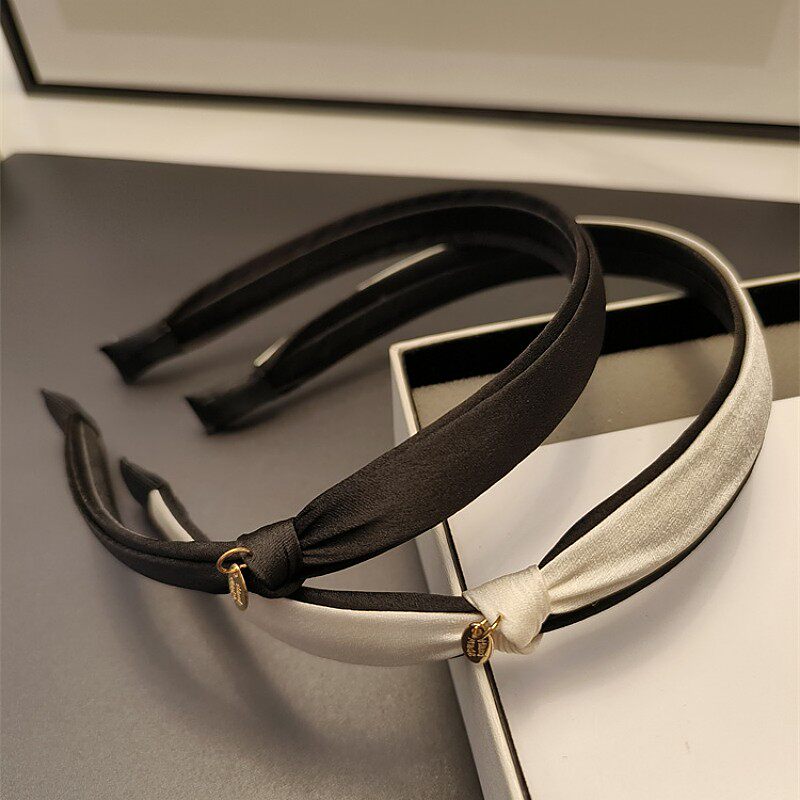 小香风黑白撞色发箍简约百搭发卡气质网红发饰高级感头箍压发发带