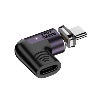 尚优琦Typec磁吸USB4转接头24pin弯头PD3.1快充100W全功能适用苹果15华为小米笔记本Macbook充电4雷电3数据线