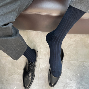 男士黑色商务袜正装长筒袜春夏季纯棉防臭西装皮鞋高筒潮西装袜男