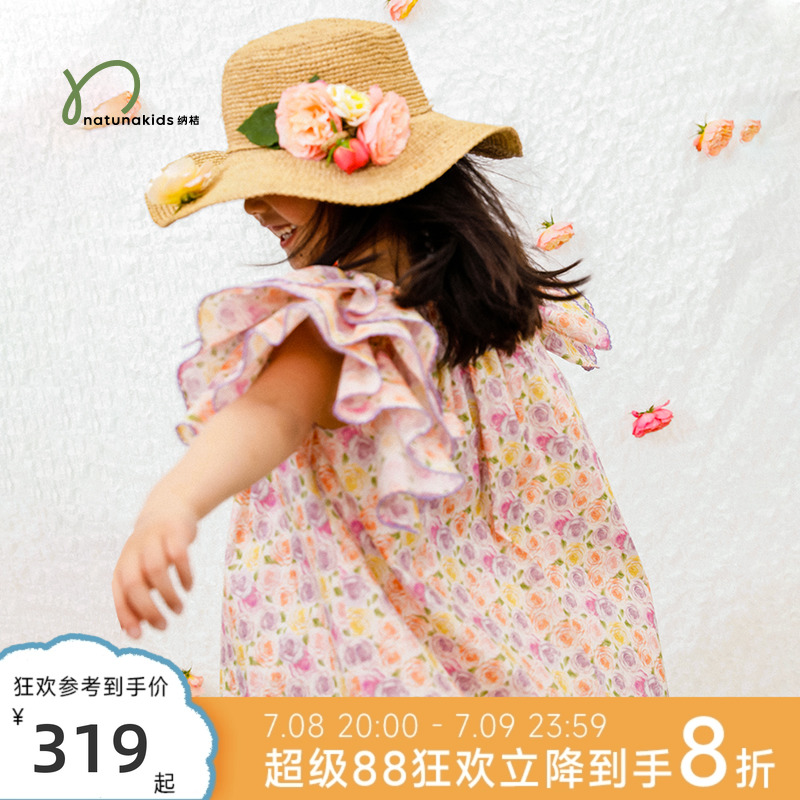 【尖货】纳桔童装 六一战袍 五月玫瑰女童长绒棉连衣裙娃娃衫短裤