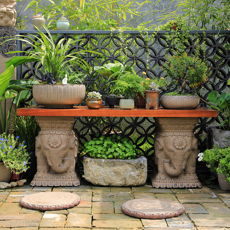 汉韵堂庭院花架摆件实木