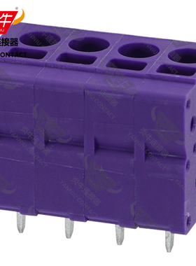 紫色YN271V/DG/KF205V/SPT2.5炎牛PCB接线端子5.0mm弹簧凤凰端子
