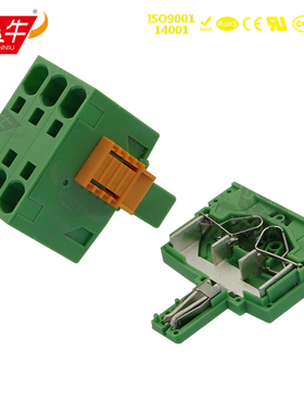 KF2EDGAKHG 7.62mm 插拔式PCB接线端子 一拖二 带法兰 连接器