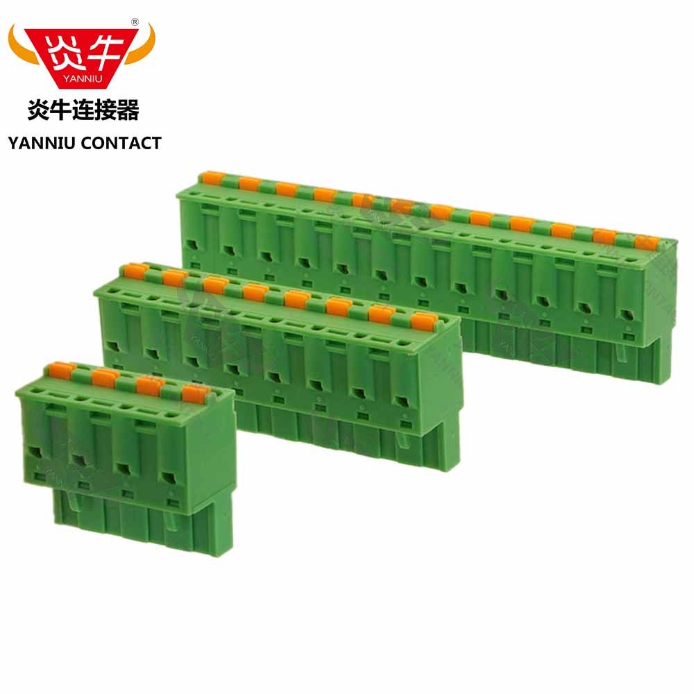 7.62mm凤凰弹簧插拔式pcb接线端子台排kf2edgkd/gfkc2.5-st连接器