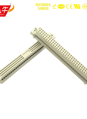 2.54mm欧式插头座DIN精密64P连接器DIDC压线式364压排中间空一排