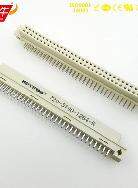 Nextron正凌精工64P欧式插座264弯孔板对板连接器720-3100-1264-R