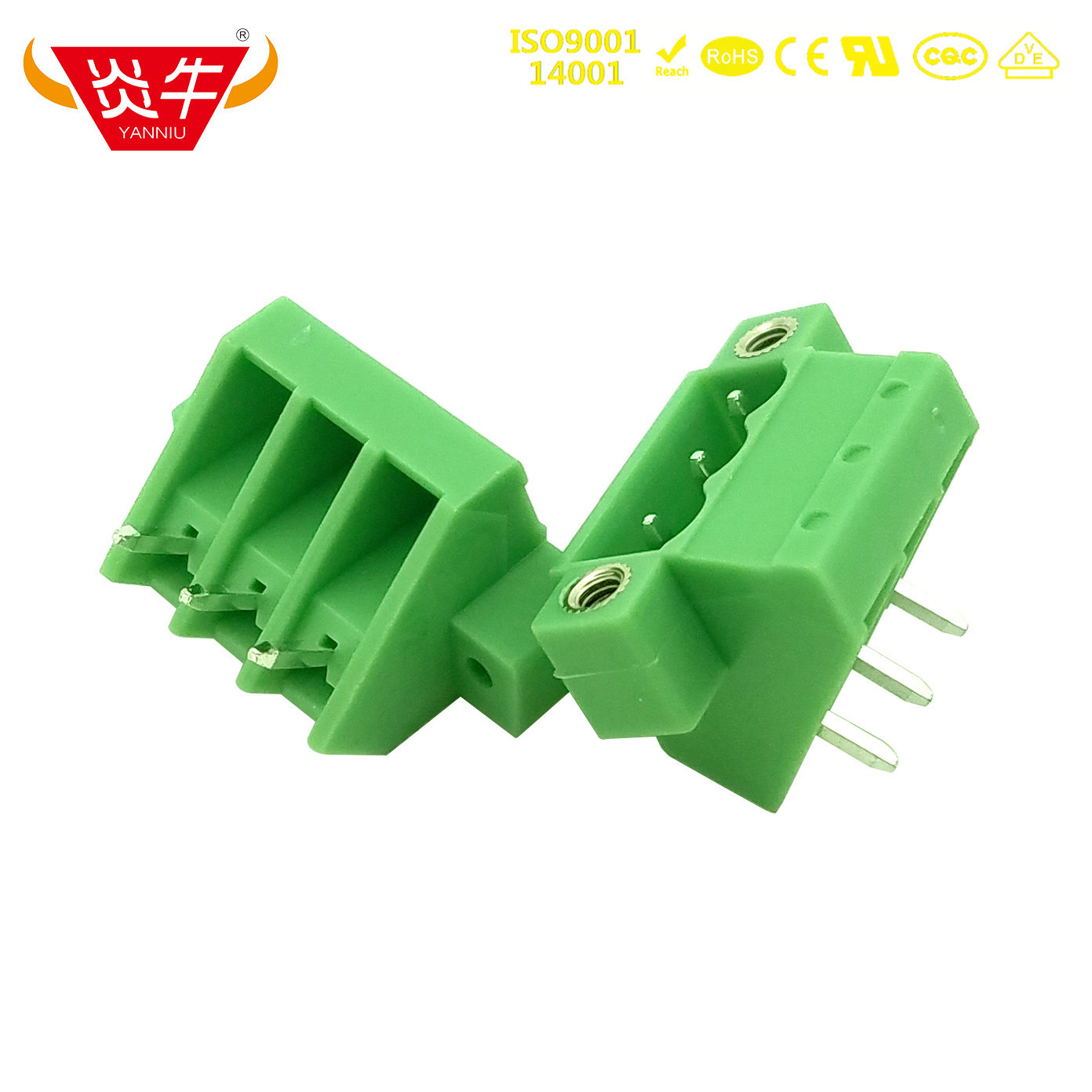 5.08mm插拔式PCB接线端子KF2EDGLM/SMSTBA2.5-GF凤凰连接器接线排