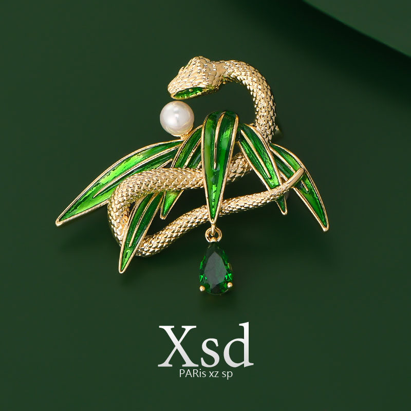 奢华男女蛇形胸针饰品