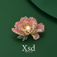 中國(guó)風(fēng)珍珠女士牡丹花胸針飾品