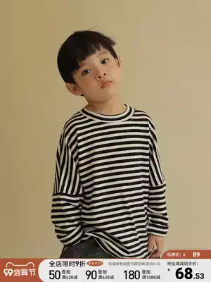 oddtails boys foreign style stripes t-shirt Spring and Autumn new children's stripes inner coat Tide