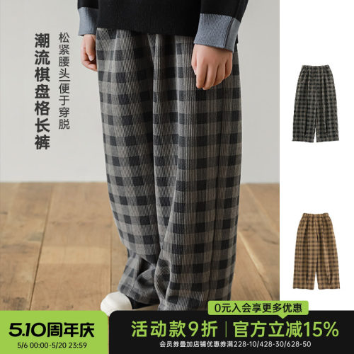 oddtails男童秋冬时尚加绒休闲裤