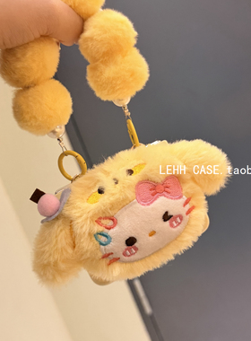 立体毛绒KT猫公仔适用华为purax典藏版手机壳pocket2折叠屏三星zflip7/6外壳个性小米mixflip2毛球手提女新款