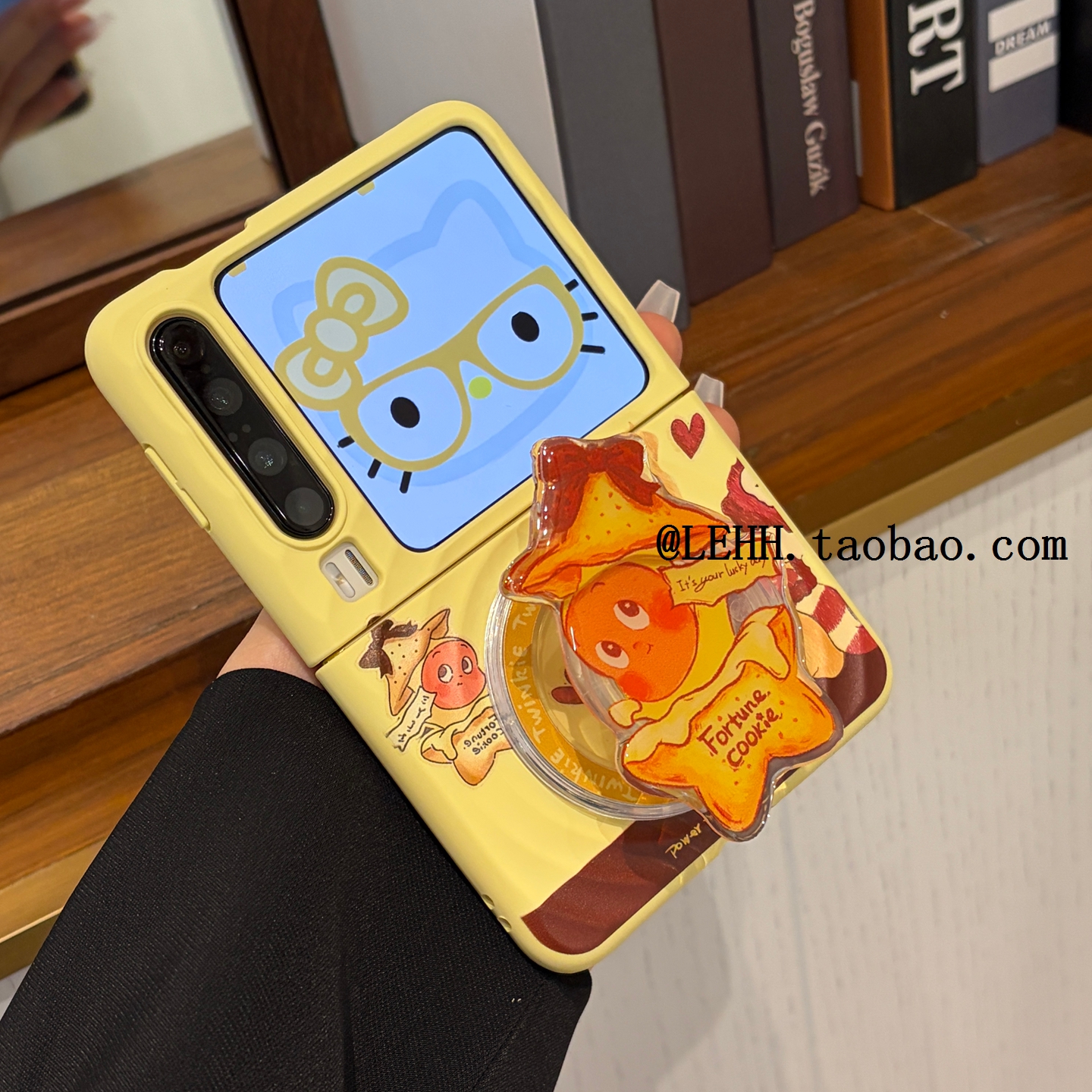 韩系可爱卡通苹果星星人适用华为PuraX折叠屏手机壳新款pocket2磁吸支架小米MIXFlip2肤感波漾三星Zflip7/6女