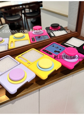 ins风磁吸支架适用华为puraX手机壳小米mixflip2小折叠屏Pocket2纯色波漾壳N3Flip三星Zflip7/6/FE荣耀VFlip2