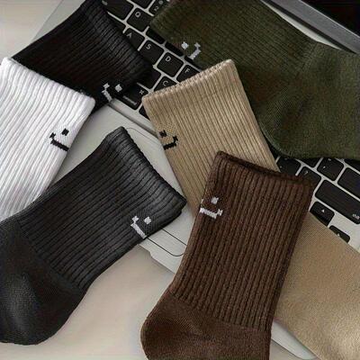 6 18 24 Pairs Men's & Women's Mid Calf Socks Joyful Printed