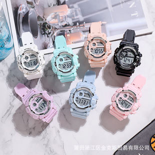 女孩手表儿童小学生学生夜光女生防水闹钟电子表女款高中生