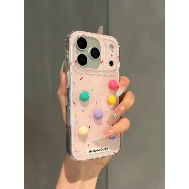 ins风彩色彩条M豆适用小米红米note15pro+手机壳noto14por立体13糖豆12彩虹豆11少女心10硅胶双层5g十redmi女
