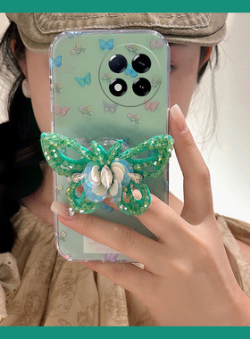 适用小米红米k80手机壳k70pro至尊版k60立体k30i水钻12c绿色k20蝴蝶k50带k40支架k30韩系redmik小清新硅胶女p