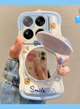 适用小米15手机壳14pro可斜挎13ultra哆啦A梦12x带挂绳11挂链10s镜面9可爱civi2叮当猫civi3化妆镜4硅胶mi女p