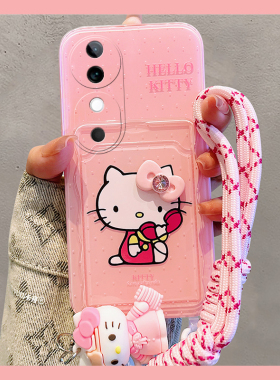 适用vivos19手机壳s19pro立体s18蝴蝶结s16凯蒂猫s15卡套s7e插卡s9卡包s17一体t1手腕s10手提s12粉色s7t女s1