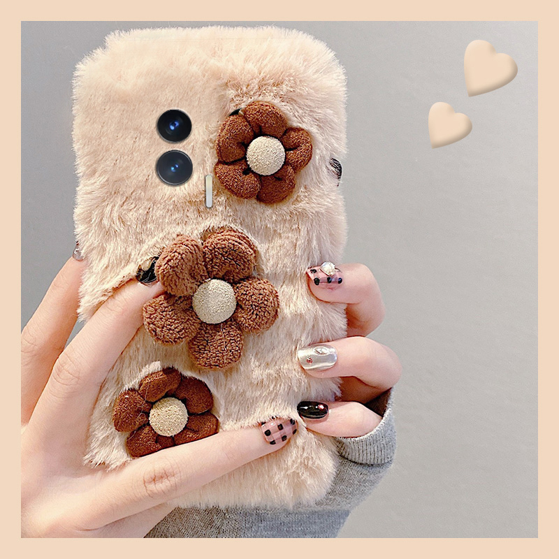 适用华为荣耀magic8手机壳magic7pro立体花朵play8tpro毛茸茸play7t毛绒绒4por毛毛3至臻版简约6t秋冬5冬季6