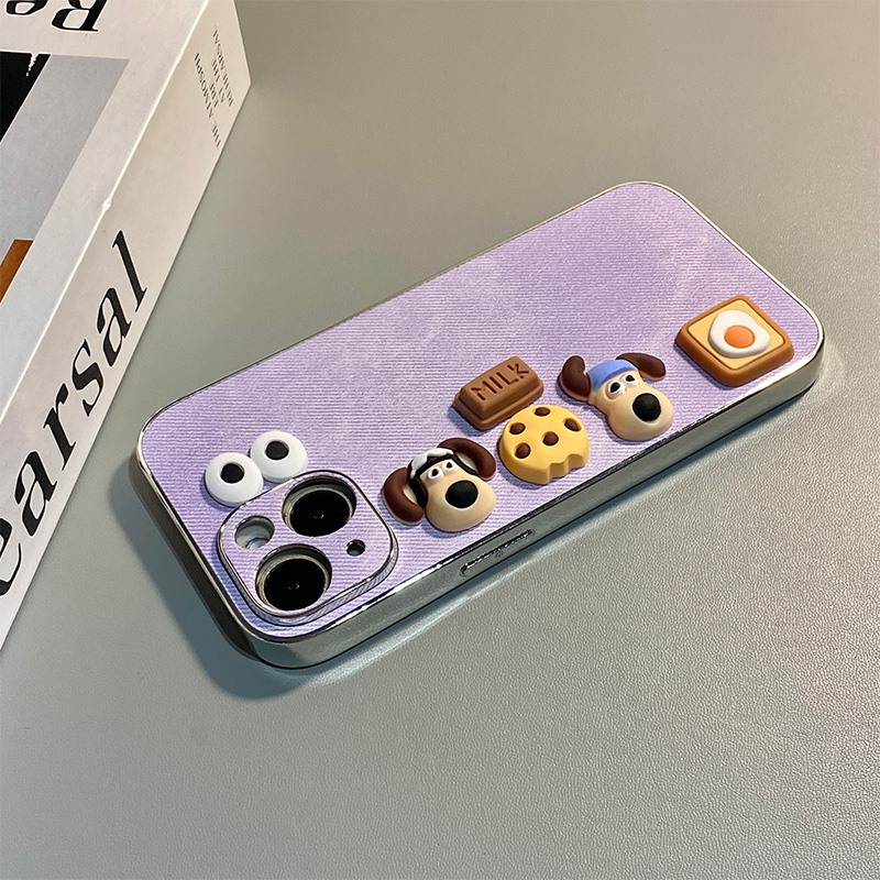 手机壳硅胶牛仔纹卡通可爱掌门狗