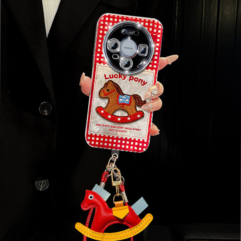 卡通格子木马适用华为荣耀win手机壳winrt新年power2红色magic8小马7pro带play10c挂件9t挂绳9c马年v40轻奢版,3C数码配件,手机保护套/壳,淘宝优惠券,粉丝福利购,淘宝优惠卷