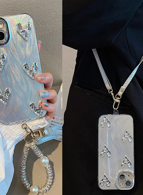 适用oppoa3手机壳a3pro可斜挎a97立体a93银色a72爱心a58带a57挂绳a53s手链a16韩系a3x硅胶a2软壳a1网红oppo女