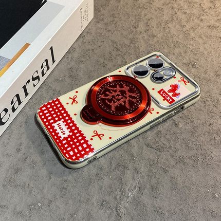 2026旋转发财支架适用opporeno15手机壳reno14新年13带12挂链11红色10pro+本命年9por马年8大视窗7女6十oppo