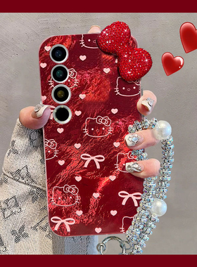 适用魅族22手机壳22pro立体22mini水钻21蝴蝶结kt猫21por带挂绳21note挂链趣味冰川纹红色meizu新款硅胶软壳p