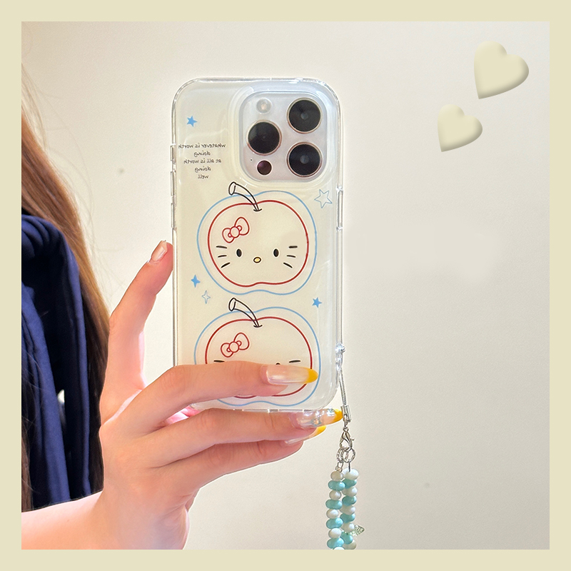 手机壳硅胶卡通趣味苹果KT猫凯蒂猫带手绳