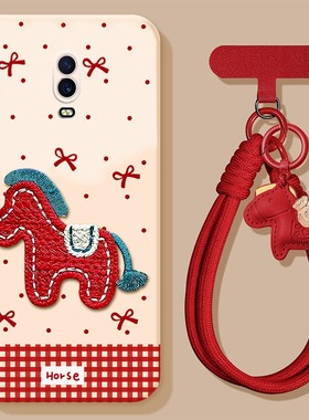 2026刺绣小马适用oppor15x手机壳r17pro新年k1马年r11splus带r11s红色r9plus挂件r9s挂绳r9卡通oppo硅胶0pp0