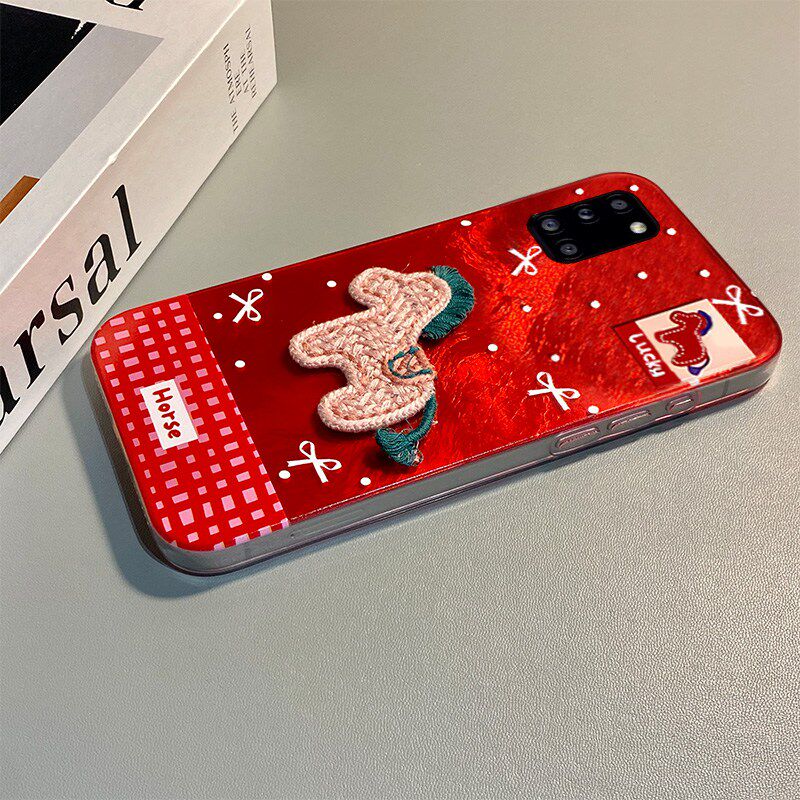 手机壳硅胶2026马年卡通刺绣小马