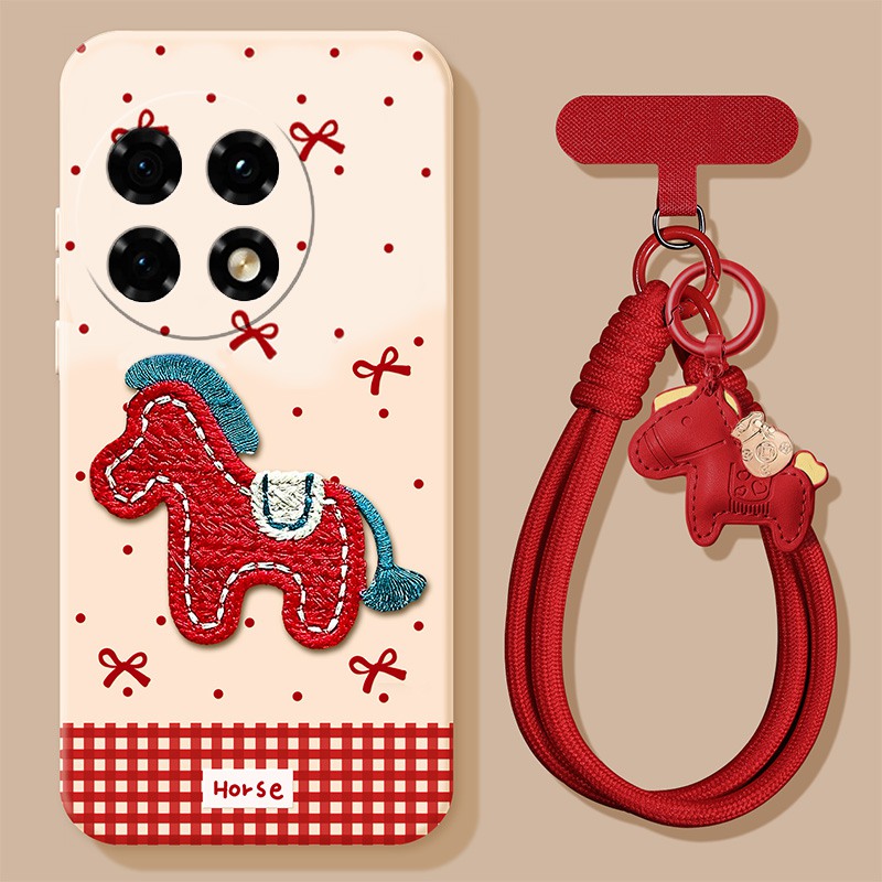 手机壳硅胶2026马年红色小马挂件