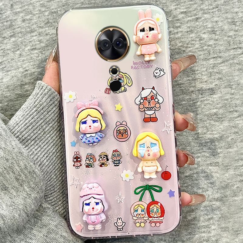 手机壳硅胶渐变镭射卡通丑萌立体哭娃