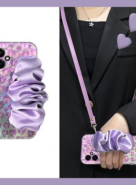 适用华为荣耀400手机壳200满屏100pro+紫色90gt爱心80se立体x70带腕带x60gt手腕x50i背带x40i十honor可斜挎女