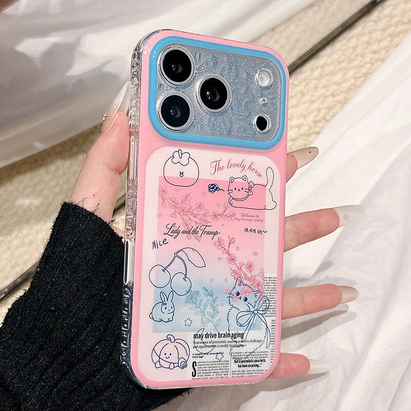 线条樱桃猫咪适用华为荣耀600手机壳600pro卡通por少女心5g大视窗huawei可爱honor兔子新款全包防摔硅胶软壳p