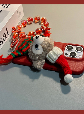 围巾达菲熊适用oppofindx9pro手机壳findx8s+卡通x8ultra圣诞k12plus带k10x挂链r17红色realmex2十oppo立体女