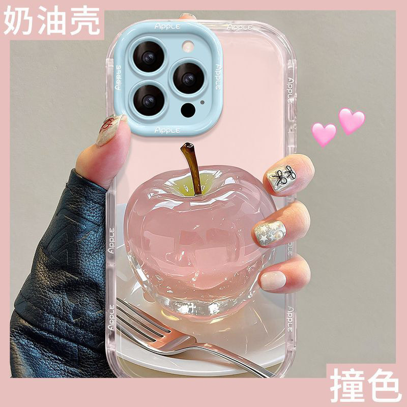 手机壳硅胶ins风水晶苹果水果
