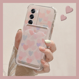 适用opporeno12手机壳reno12pro韩系10彩色11爱心9带8腕带7卡套6插卡5pro+卡包3一体ace2简约5k小众4se十oppo